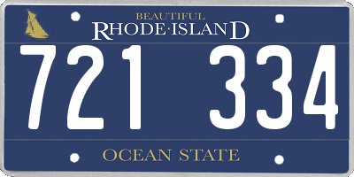 RI license plate 721334