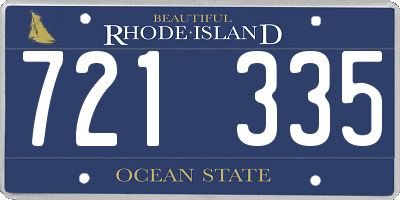 RI license plate 721335