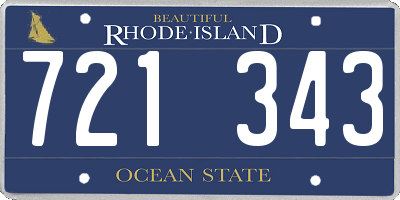 RI license plate 721343