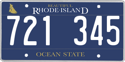 RI license plate 721345