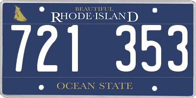 RI license plate 721353