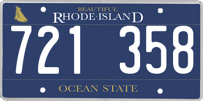 RI license plate 721358
