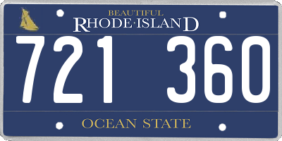 RI license plate 721360