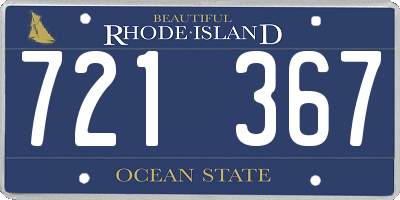RI license plate 721367