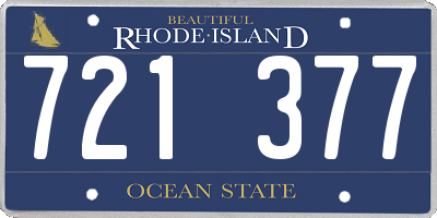 RI license plate 721377
