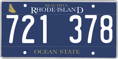 RI license plate 721378