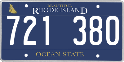 RI license plate 721380