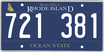RI license plate 721381