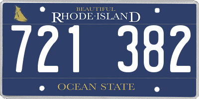 RI license plate 721382