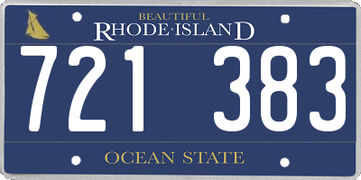 RI license plate 721383
