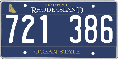 RI license plate 721386