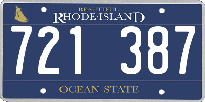 RI license plate 721387