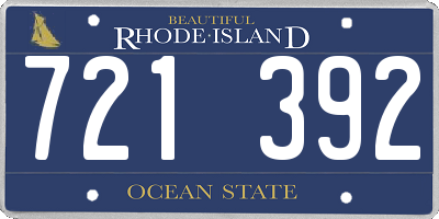 RI license plate 721392