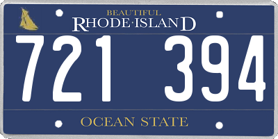 RI license plate 721394