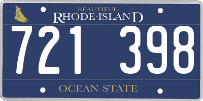 RI license plate 721398