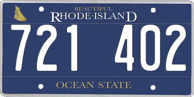 RI license plate 721402