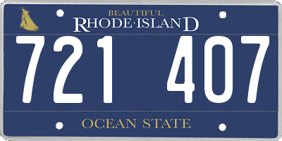 RI license plate 721407