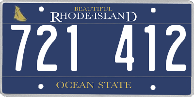 RI license plate 721412