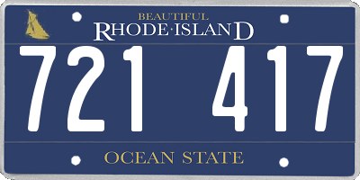RI license plate 721417
