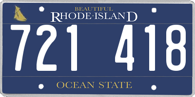 RI license plate 721418