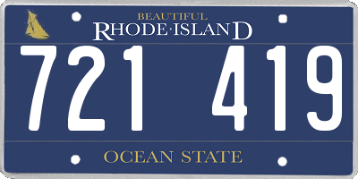 RI license plate 721419