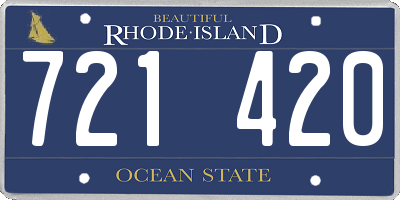 RI license plate 721420