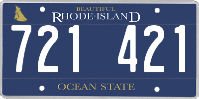 RI license plate 721421