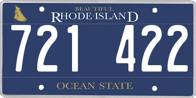 RI license plate 721422