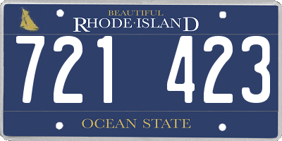 RI license plate 721423