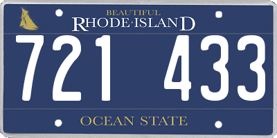 RI license plate 721433