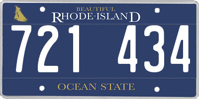 RI license plate 721434