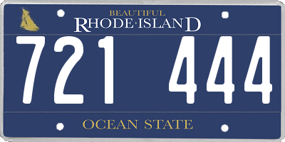 RI license plate 721444