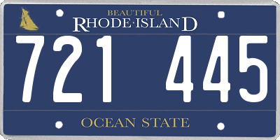 RI license plate 721445