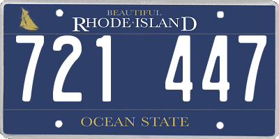 RI license plate 721447