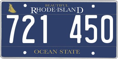 RI license plate 721450