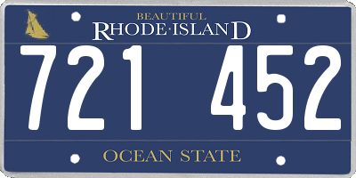 RI license plate 721452