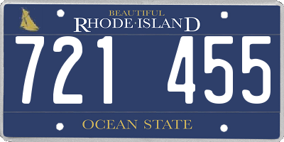 RI license plate 721455