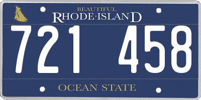 RI license plate 721458
