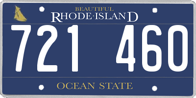 RI license plate 721460