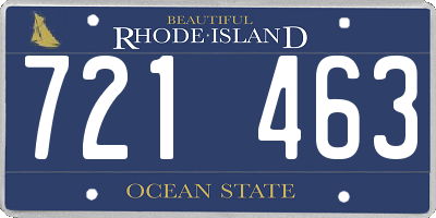 RI license plate 721463