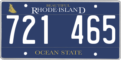 RI license plate 721465