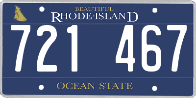 RI license plate 721467