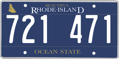 RI license plate 721471