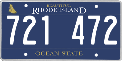 RI license plate 721472