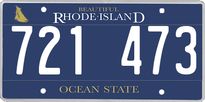 RI license plate 721473