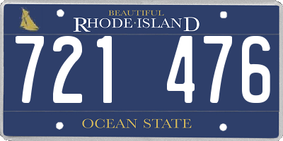 RI license plate 721476