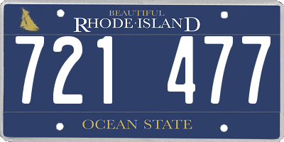RI license plate 721477