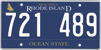 RI license plate 721489