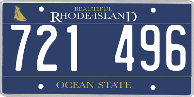 RI license plate 721496