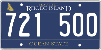 RI license plate 721500